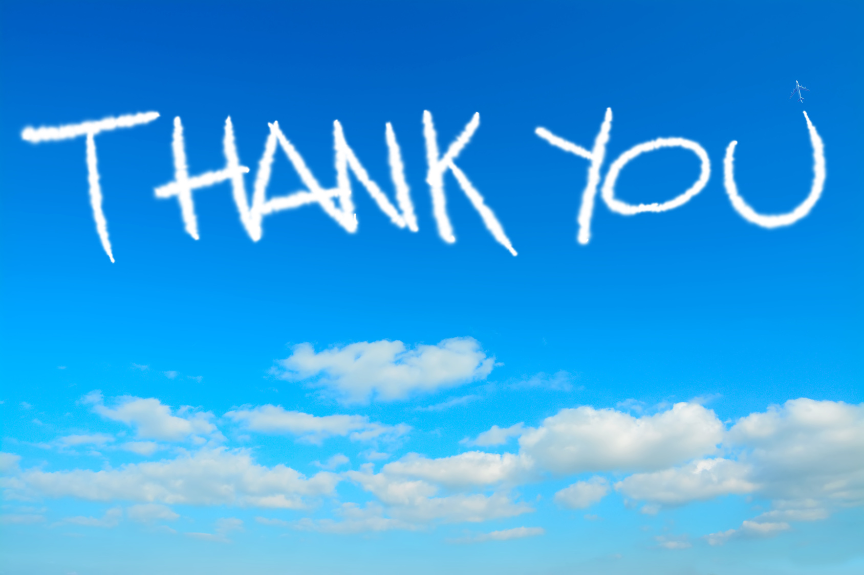 thank you written in the sky