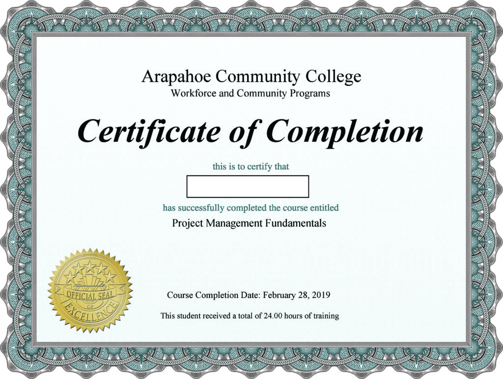 fundamentals of project management certification